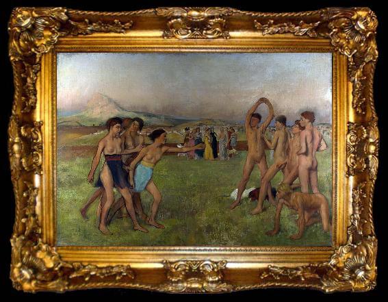 framed  Edgar Degas Young Spartans exercising, ta009-2
